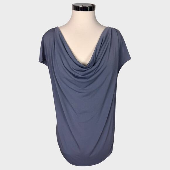 Lane Bryant Womens Plus Size Blue Gray Cap Sleeve Drape Neck Top - Picture 1 of 8